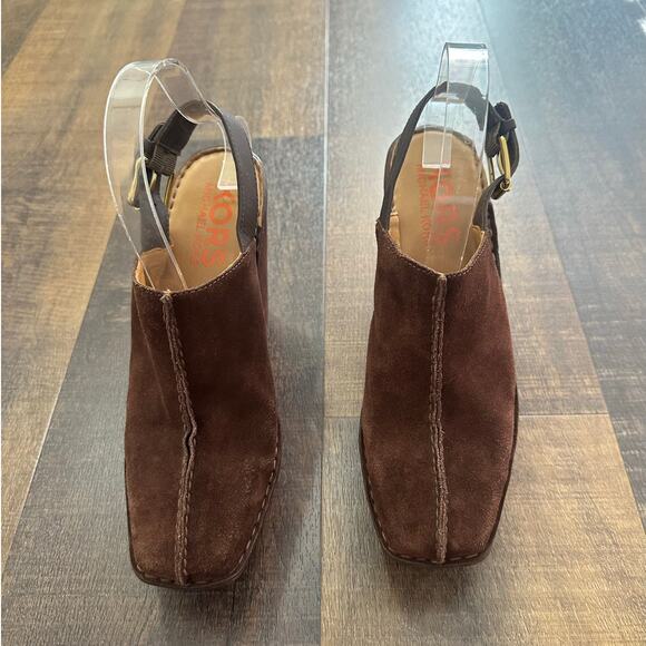 Michael Kors Brown Suede Platform Slingback Clogs Women’s Size 8 - Picture 1 of 12